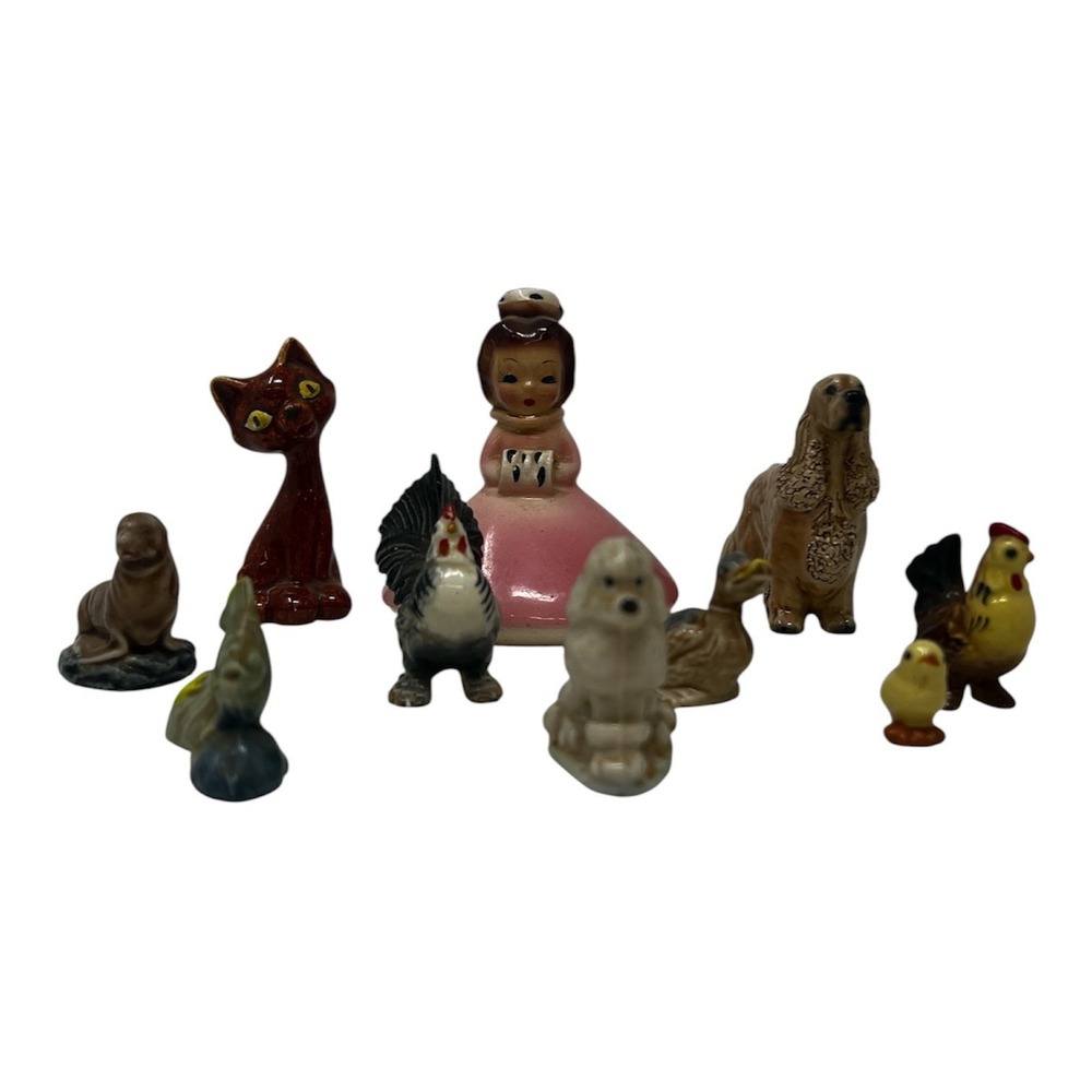 Vintage Ceramic Figure Lot Josef January Plus Lots Of Animals Rare